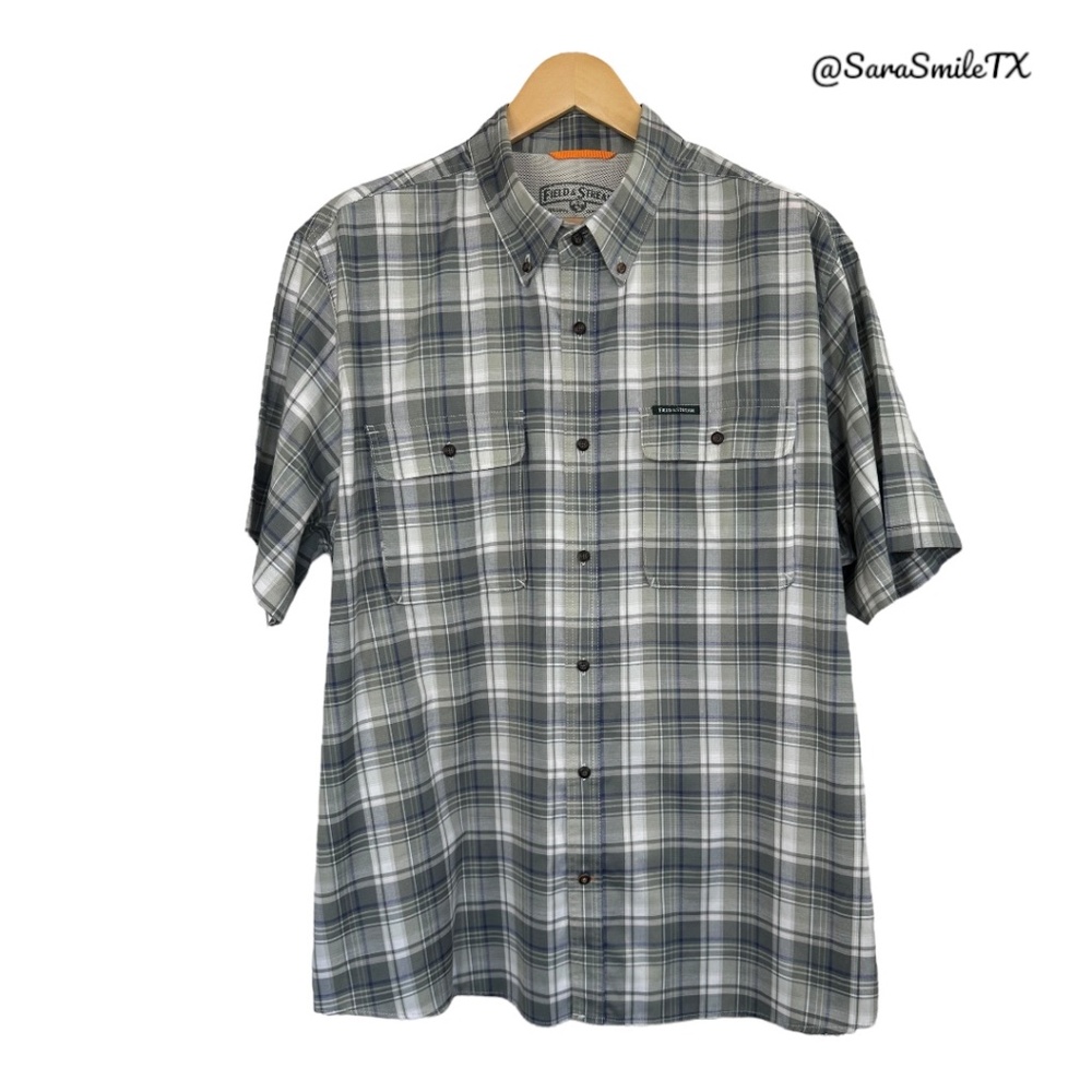 FIELD & STREAM Performance Plaid Cooling Short Sleeve Button Down Shirt